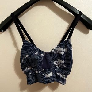 Oiselle Bird Hug Long Bra in Cloud/Geometric | Size S | EUC